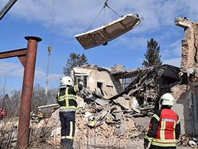 A result of the strike on the TV tower in Rovno – photo 01