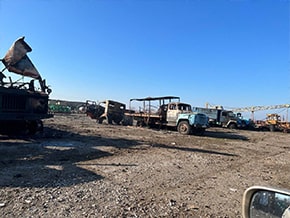 Base of construction equipment after a helicopter attack – photo 01