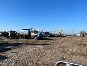 Base of construction equipment after a helicopter attack – photo 04