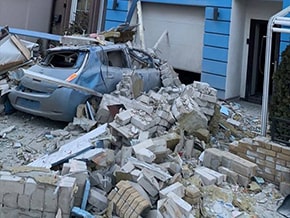 Destruction in Lvov after a missile attack – photo 01