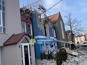 Destruction in Lvov after a missile attack – photo 02