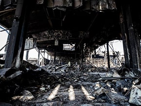 Food warehouse destroyed by shelling – photo 01